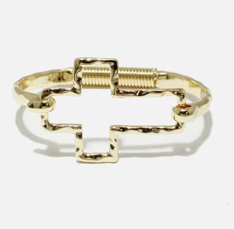 Cross Metal Bracelet - Gold