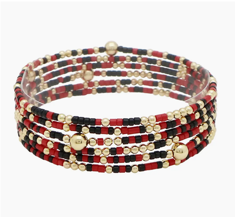 Red and Black Gameday Bracelet