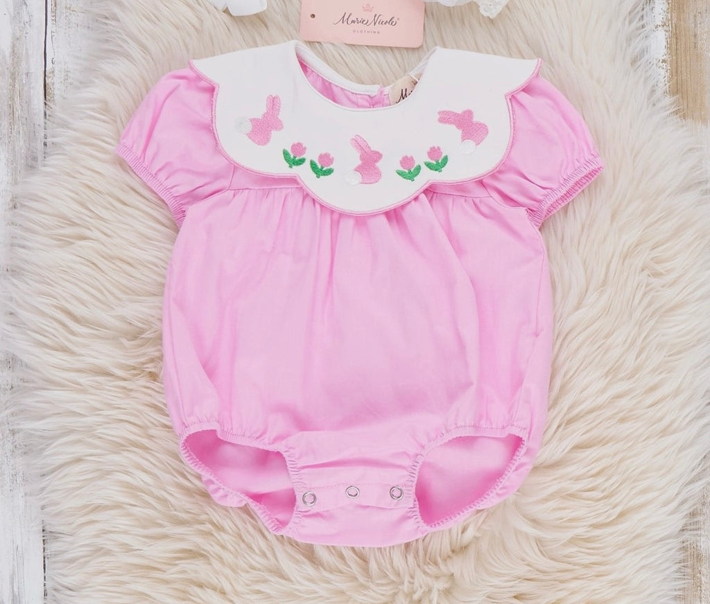 Bunny Embroidered Bubble Romper