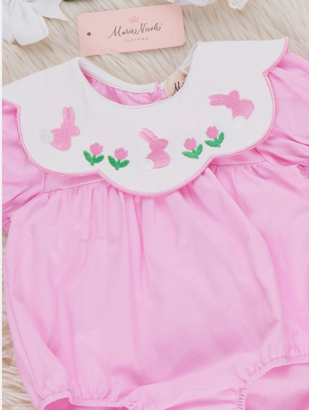 Bunny Embroidered Bubble Romper