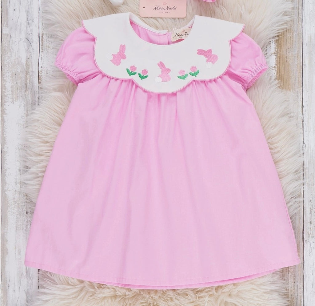 Bunny Embroidered Cotton Dress