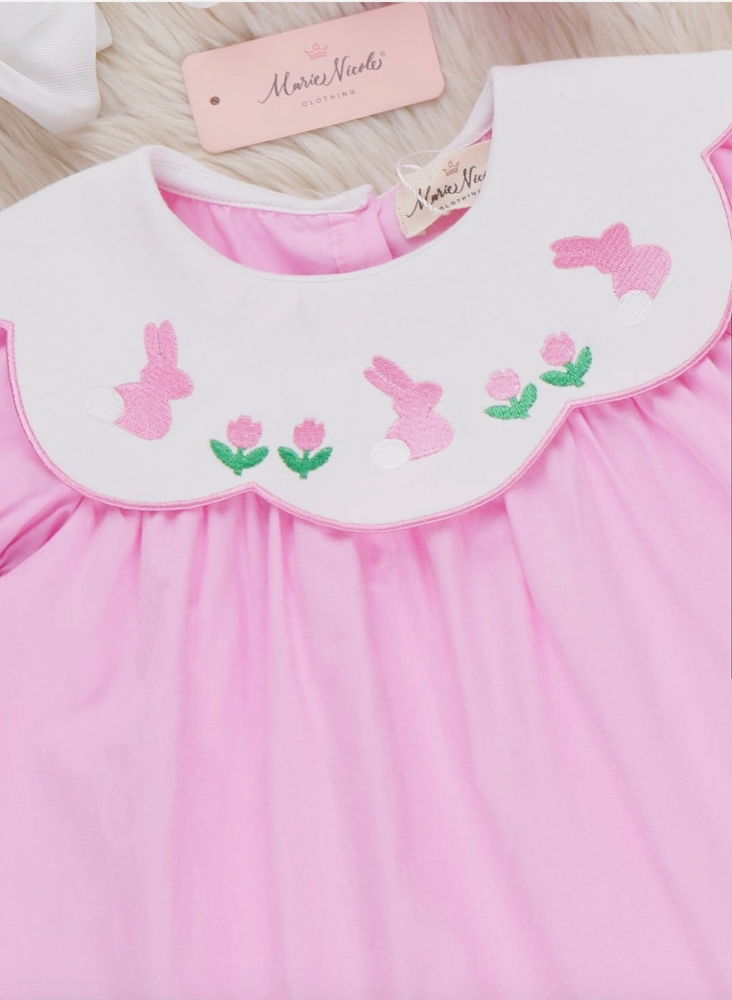 Bunny Embroidered Cotton Dress