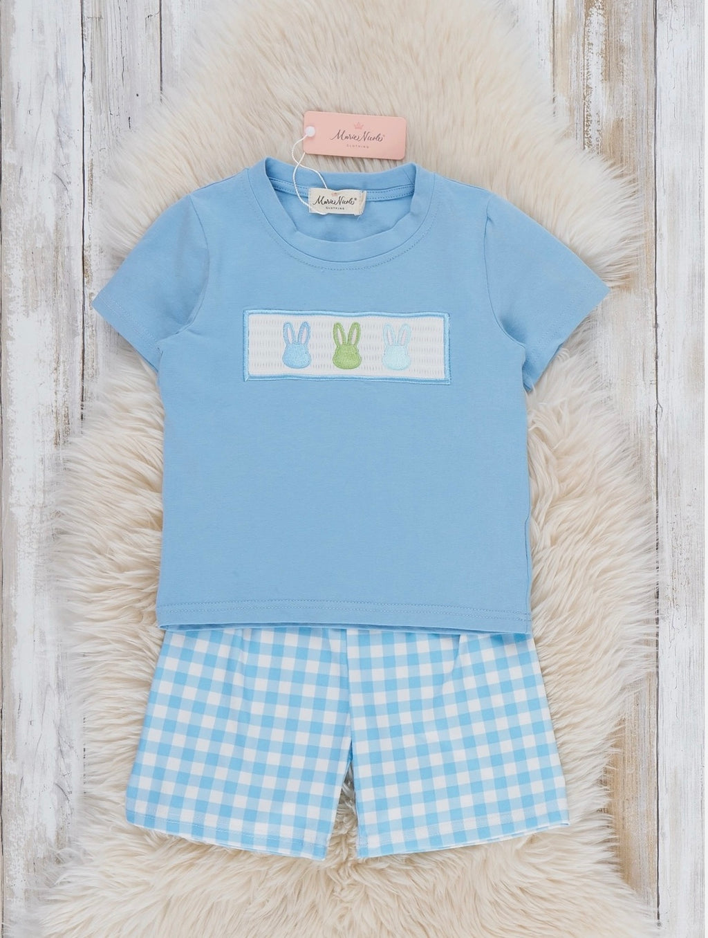 Bunny Gingham Smocked Outfit