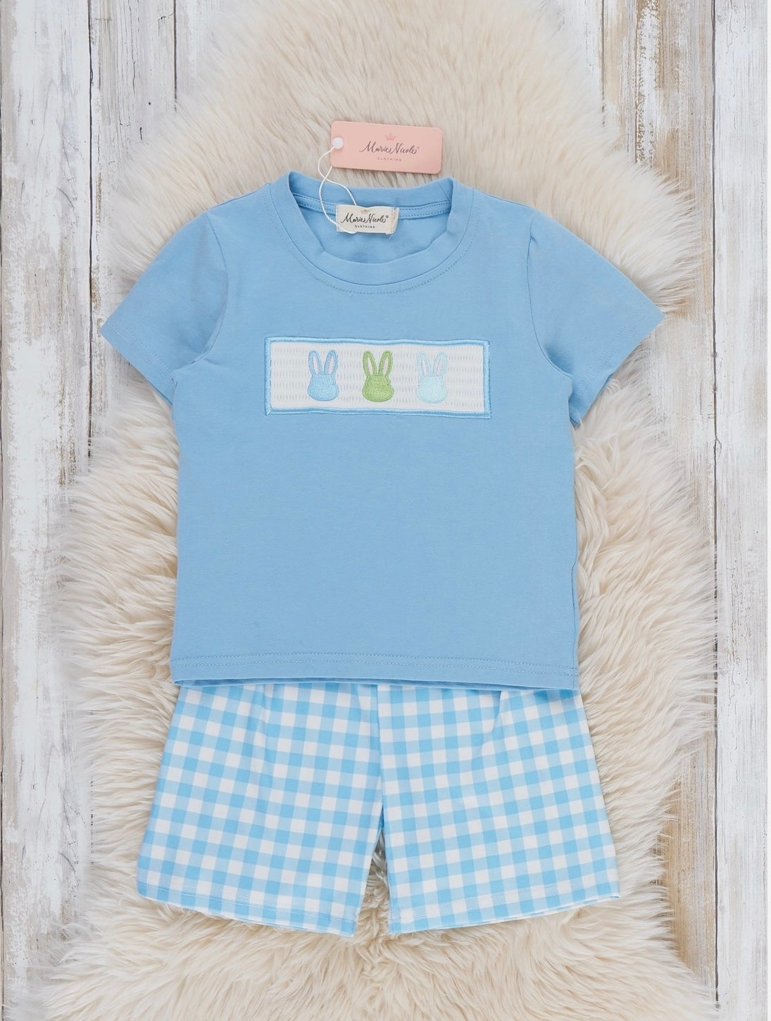 Bunny Gingham Smocked Outfit