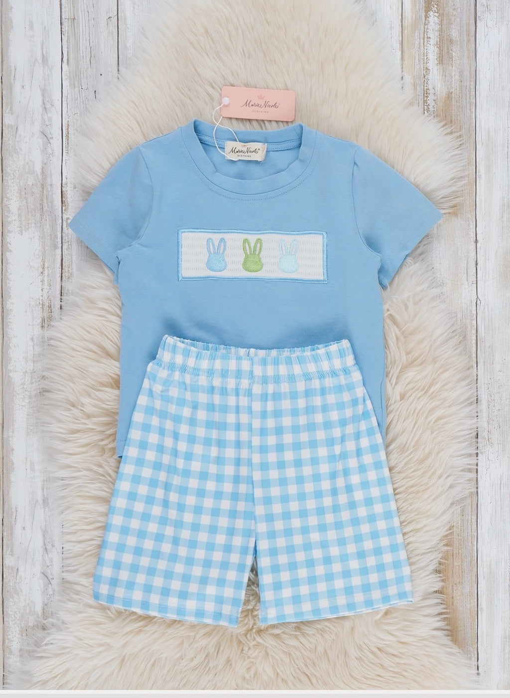 Bunny Gingham Smocked Outfit