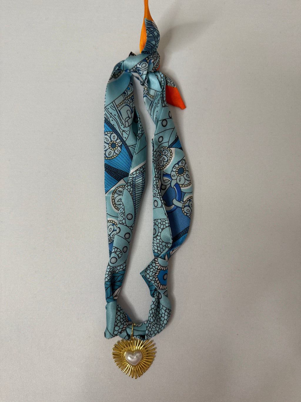 Pearl Heart Scarf Necklace