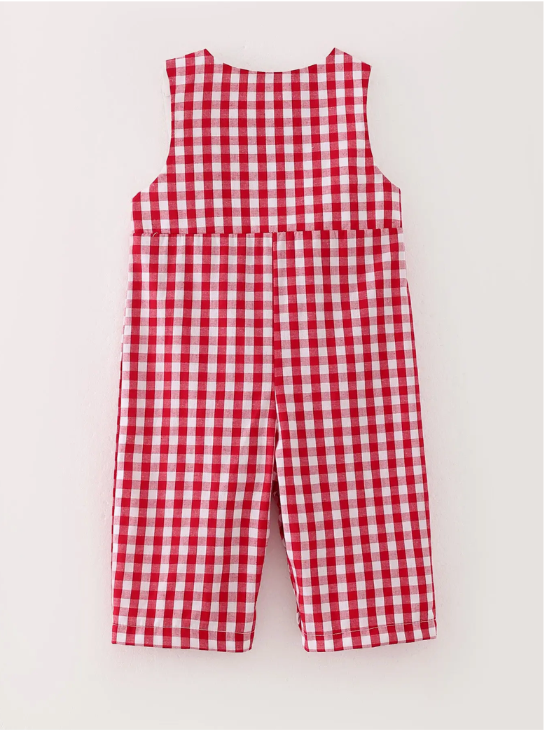 Gingham Christmas Tree Boys Romper