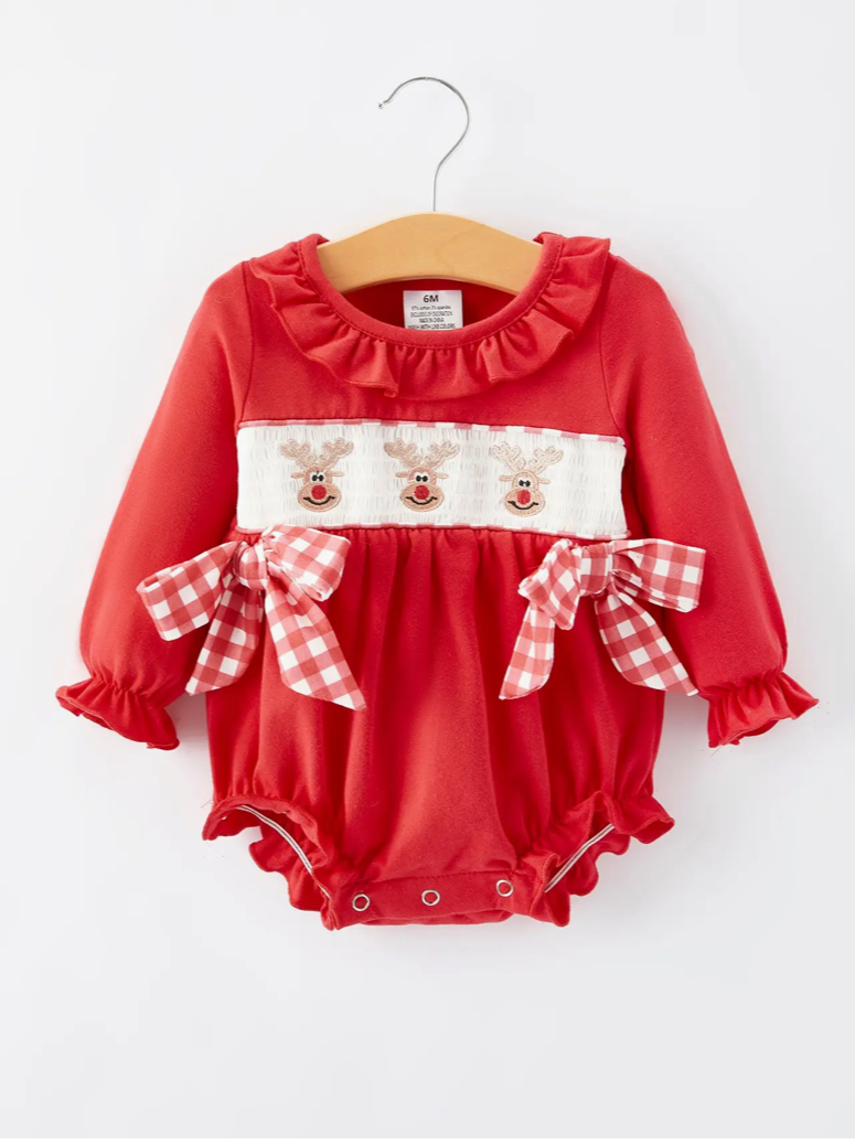 Rudolph Ruffles Girls Romper