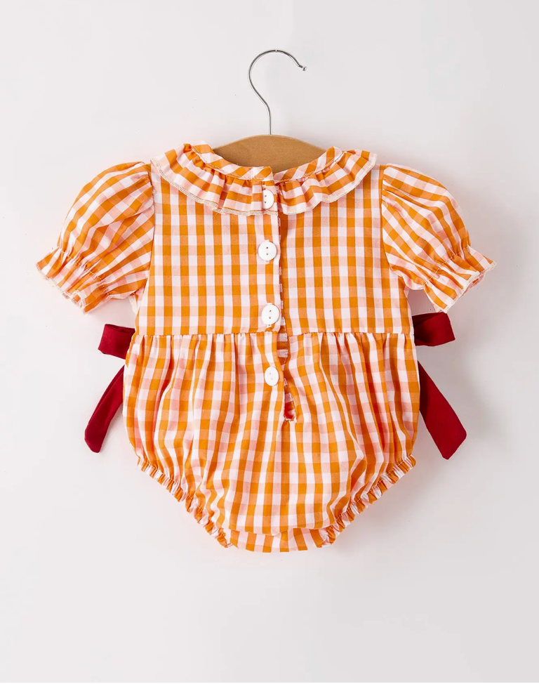 Little Turkey Gingham Romper