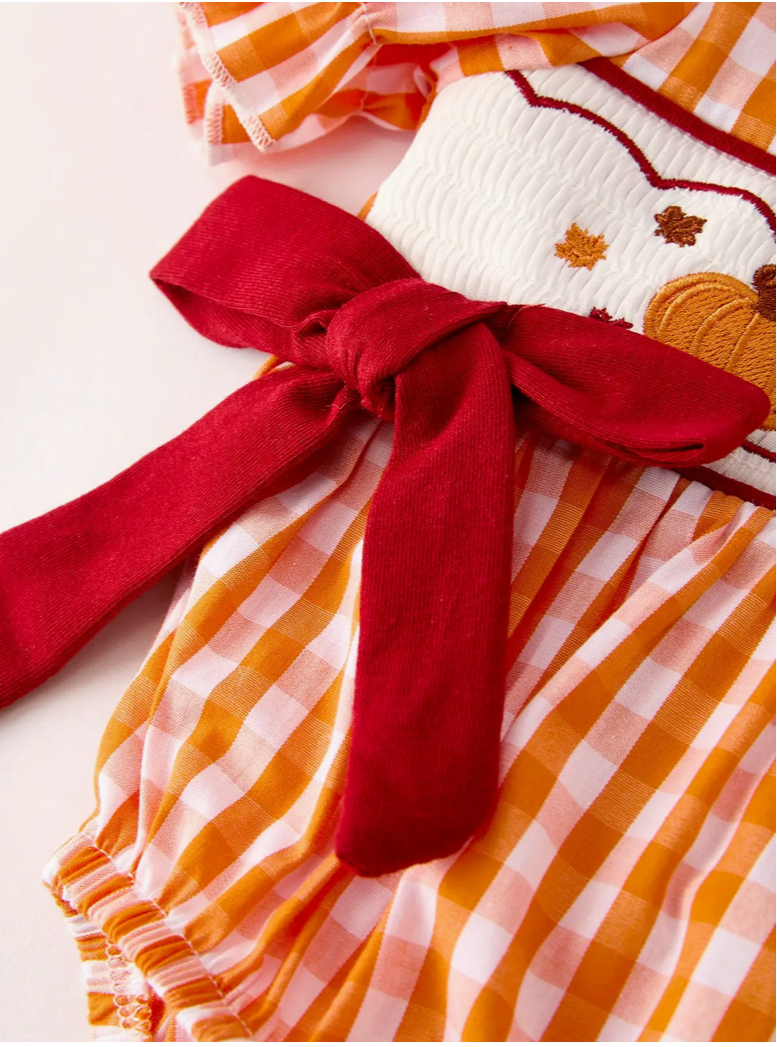 Little Turkey Gingham Romper