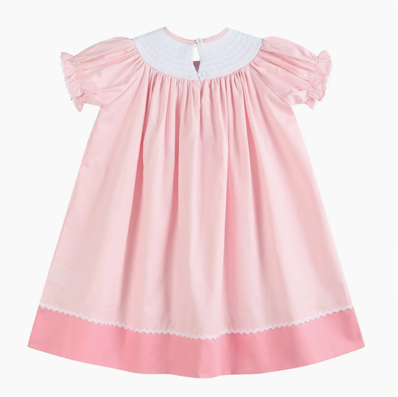 Pink Hearts & Bows Smocked Dress