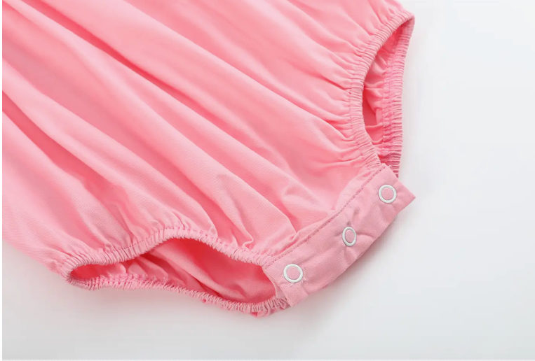 Pink Hearts Valentine Smocked Romper